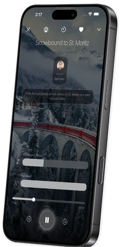 Somonic sleep app playing the St. Moritz soundscape
